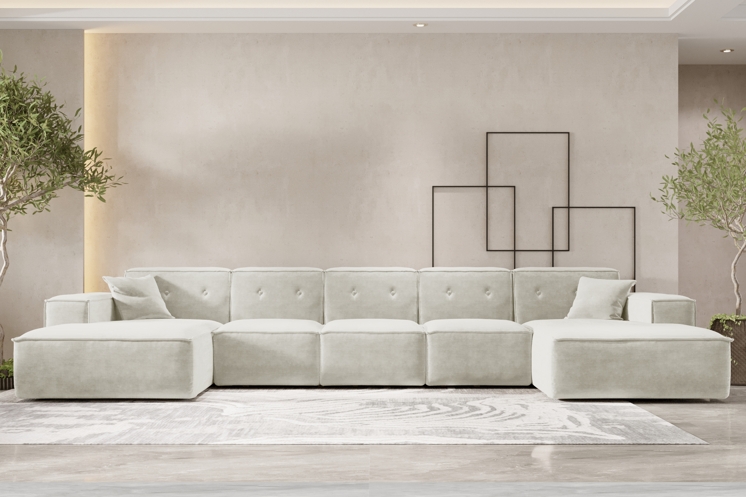 Ecksofa LUGA U XL creme